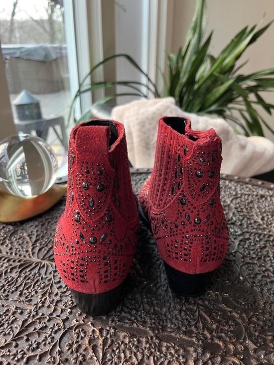 BIBI LOU SUEDE STUDDED EMBELLISHED WESTERN ANKLE BOOTIES 37 7 - Picture 5 of 7